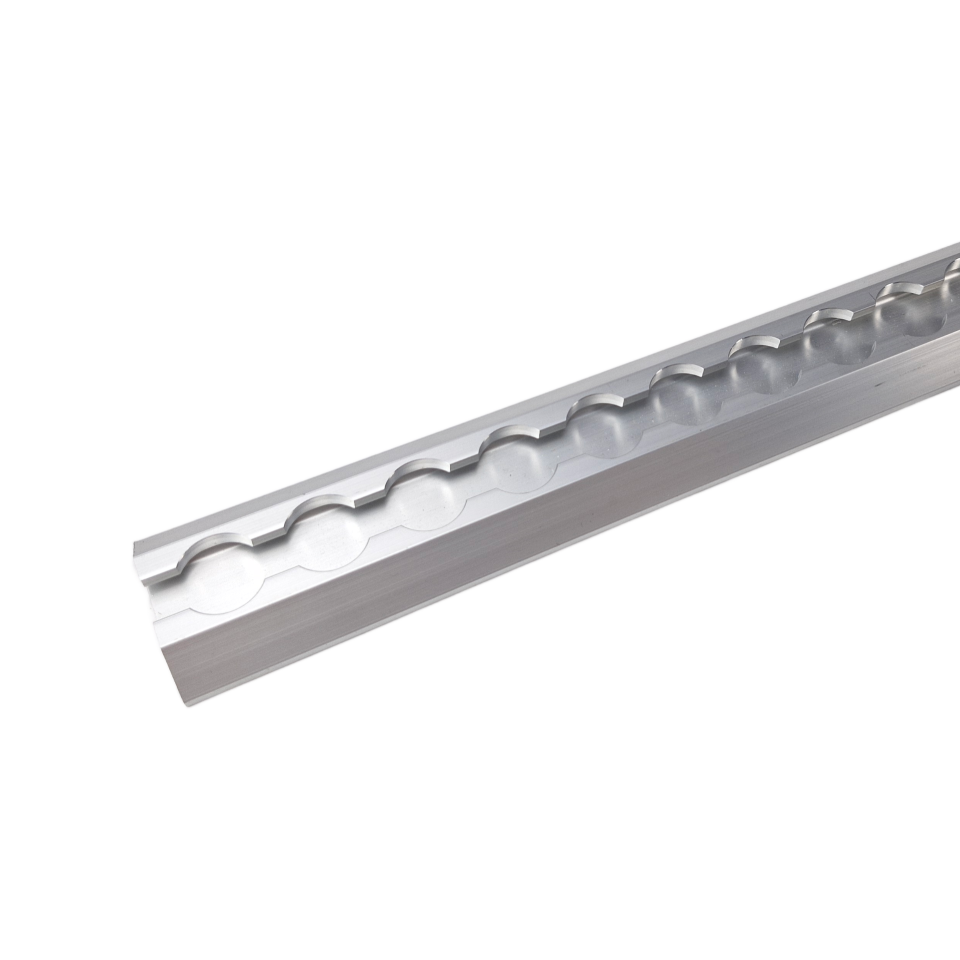 Heavy Duty vliegtuigrail VR-5003HD van aluminium met afgeschuinde zijden