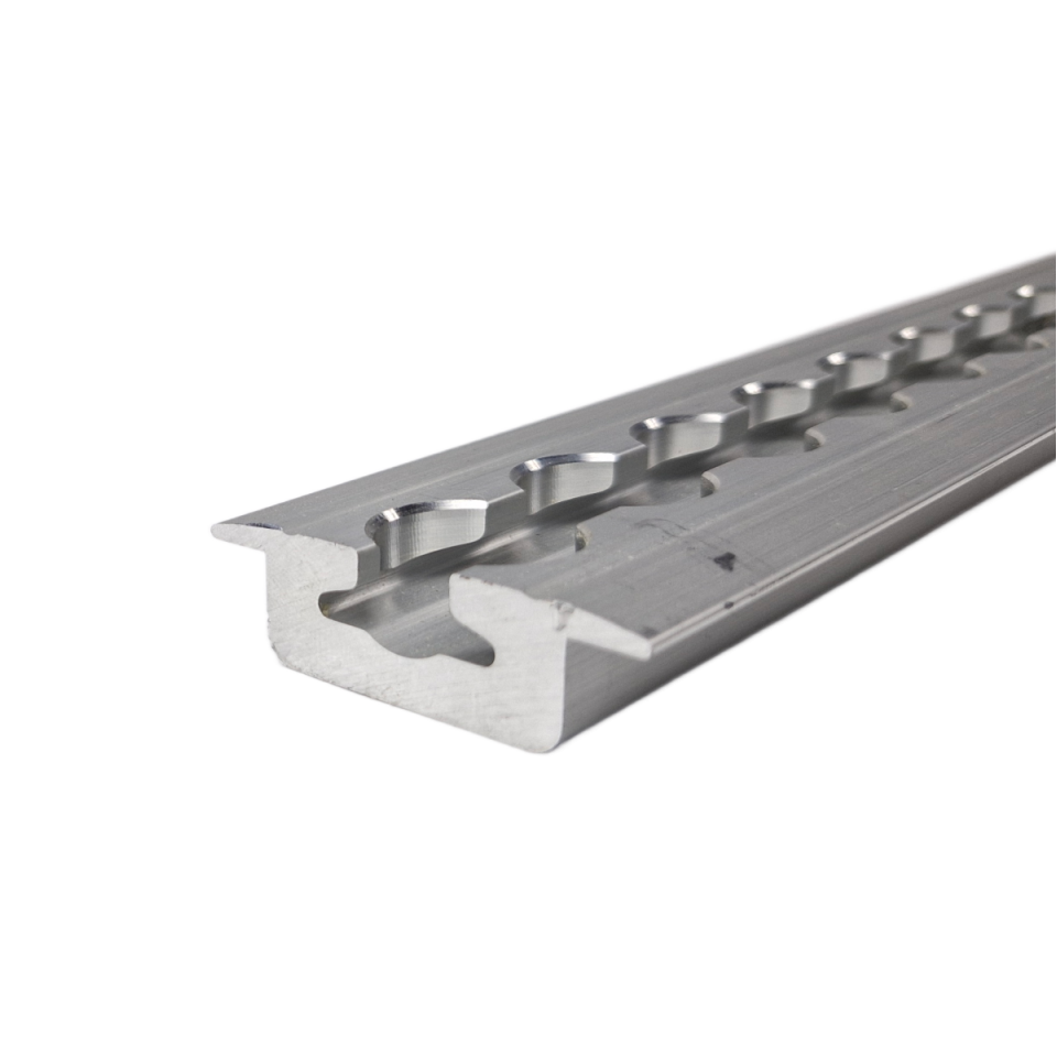 Profielaanzicht van aluminium inbouw vliegtuigrail VR-5004