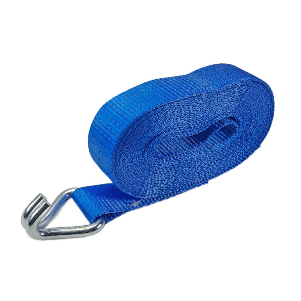 Blauw windseldeel 50 mm van 8,5 meter met haak.